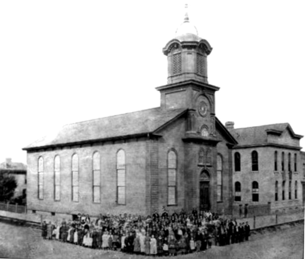 001 St. John_s on 4th St. in 1872, eve of their 25th anniversary_ school at rt.-2